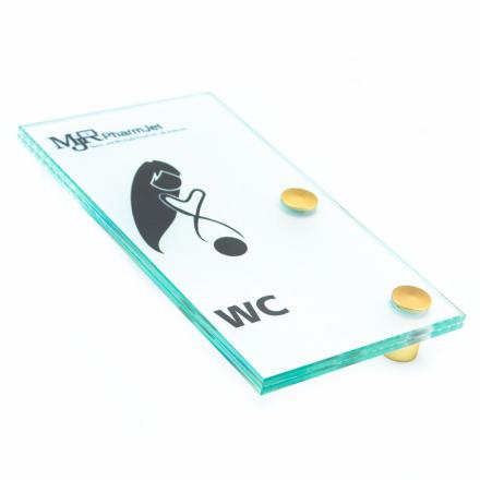 Glasschild VITRUM B Türschild Glasschild Praxisschild Firmenschild